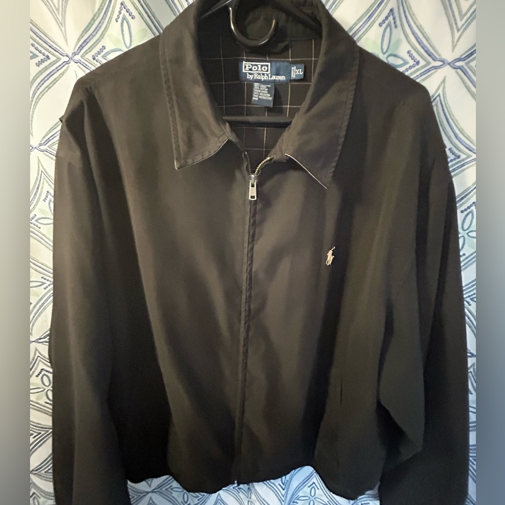 Polo by Ralph Lauren Men's Black Lightweight Jacket with Full Lining, Waistband